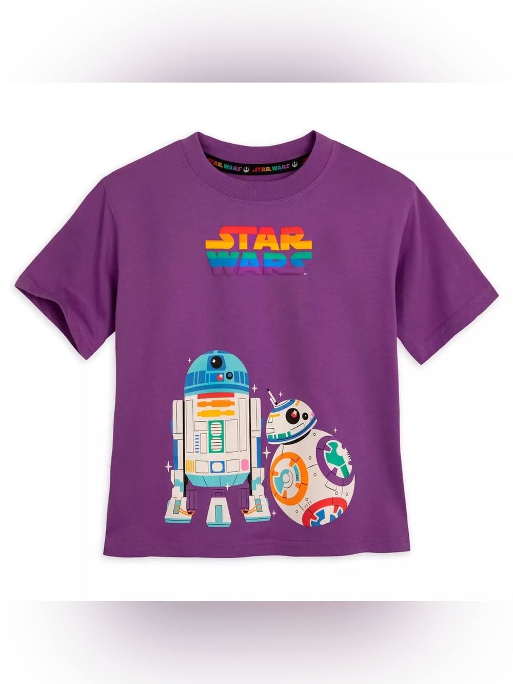 EUC Star Wars Purple R2-D2 & BB-8 Graphic Pride Tee - Picture 9 of 10